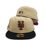 Vegas Gold New York Mets Black Visor Red Bottom Shea Stadium Side Patch New Era 59Fifty Fitted