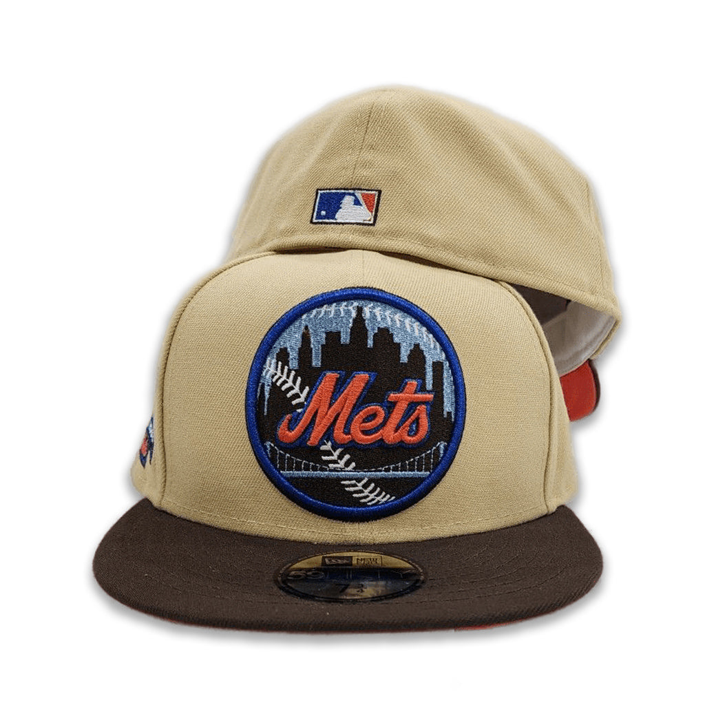 Vegas Gold New York Mets Brown Visor Orange Bottom Shea Stadium Side Patch New Era 59FIFTY Fitted 7 3/8