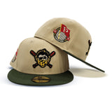 Vegas Gold Pittsburgh Pirates Olive Green Visor Gray Bottom Pirates Flag Side Patch New Era 59Fifty Fitted