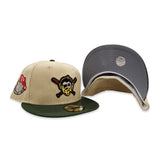 Vegas Gold Pittsburgh Pirates Olive Green Visor Gray Bottom Pirates Flag Side Patch New Era 59Fifty Fitted