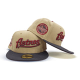 Vegas Gold Script Houston Astros Dark Gray Visor Red Bottom Celebrating 45 Years Side Patch New Era 59Fifty Fitted