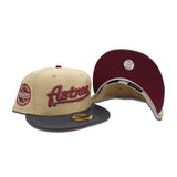 Vegas Gold Script Houston Astros Dark Gray Visor Red Bottom Celebrating 45 Years Side Patch New Era 59Fifty Fitted