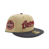 Vegas Gold Script Houston Astros Dark Gray Visor Red Bottom Celebrating 45 Years Side Patch New Era 59Fifty Fitted