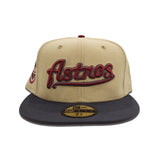 Vegas Gold Script Houston Astros Dark Gray Visor Red Bottom Celebrating 45 Years Side Patch New Era 59Fifty Fitted