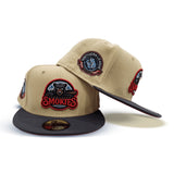 Vegas Gold Tennessee Smokies Dark Gray Visor Red Bottom Southern League Side Patch New Era 59Fifty Fitted
