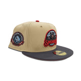 Vegas Gold Tennessee Smokies Dark Gray Visor Red Bottom Southern League Side Patch New Era 59Fifty Fitted