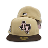 Vegas Gold Texas Rangers Brown Visor Pink Bottom 2020 Inaugural Side Patch New Era 59Fifty Fitted