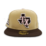 Vegas Gold Texas Rangers Brown Visor Pink Bottom 2020 Inaugural Side Patch New Era 59Fifty Fitted