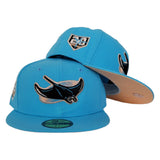 Vice Blue Tampa Bay Rays Peach Bottom 20th Anniversary Side Patch New Era 59Fifty Fitted