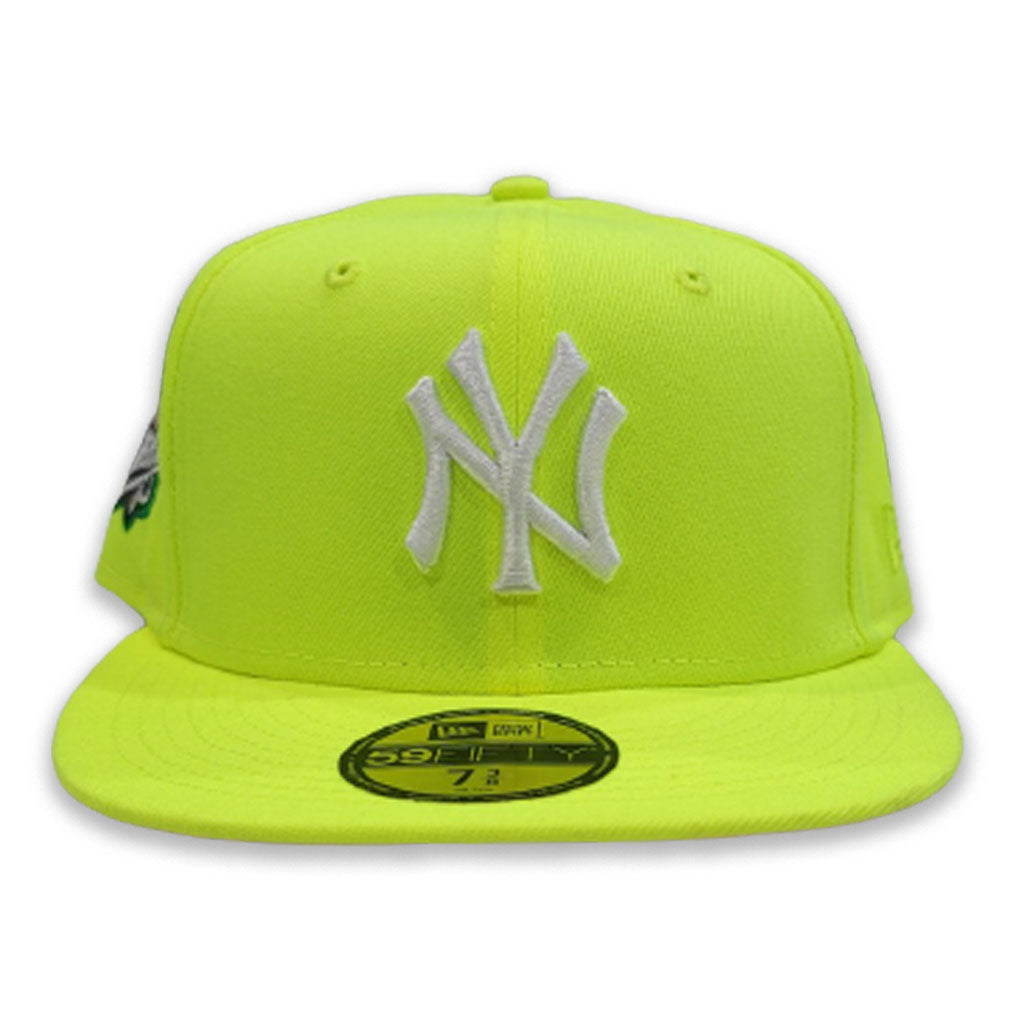 New Era New York Yankees Cyber Green Fitted Hat MLB Neon Green White Logo  Cap