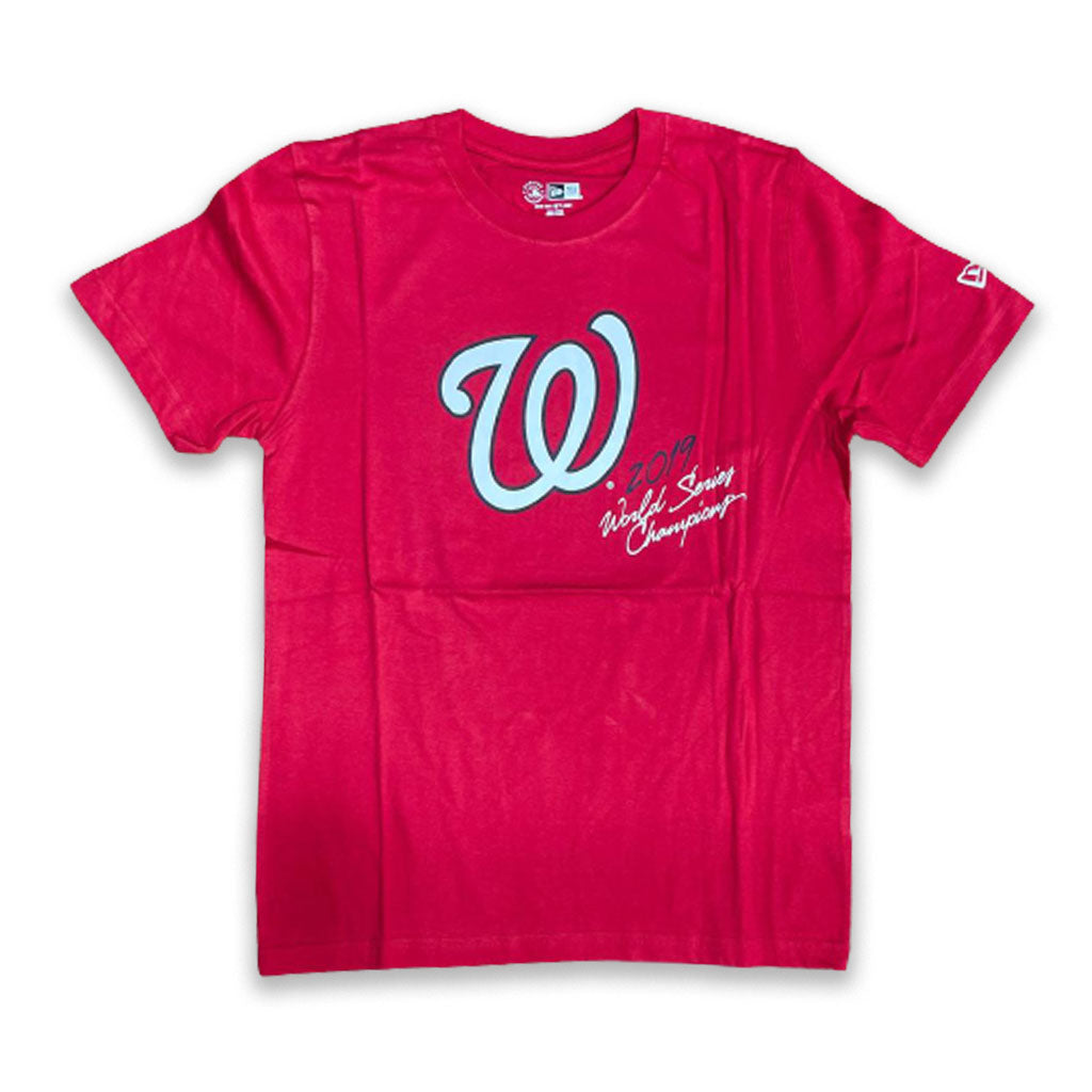 Exclusive Fitted Red Washington Nationals 2019 World Series Champions New Era Short Sleeve T-Shirt S