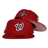 Washington Nationals Red Pink Bottom 2019 World Series Champions New Era 59Fifty Fitted