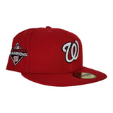 Washington Nationals Red Pink Bottom 2019 World Series Champions New Era 59Fifty Fitted