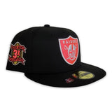 Black Las Vegas Raiders Pink Bottom 3X Super Bowl Champions Side Patch New Era 59Fifty Fitted