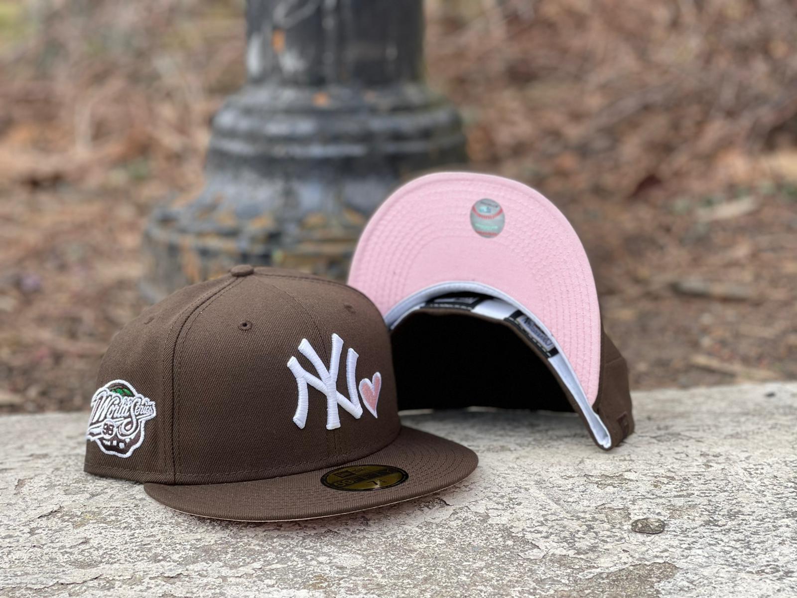 Brown Heart New York Yankees Pink Bottom 1998 World Series New Era 59Fifty Fitted