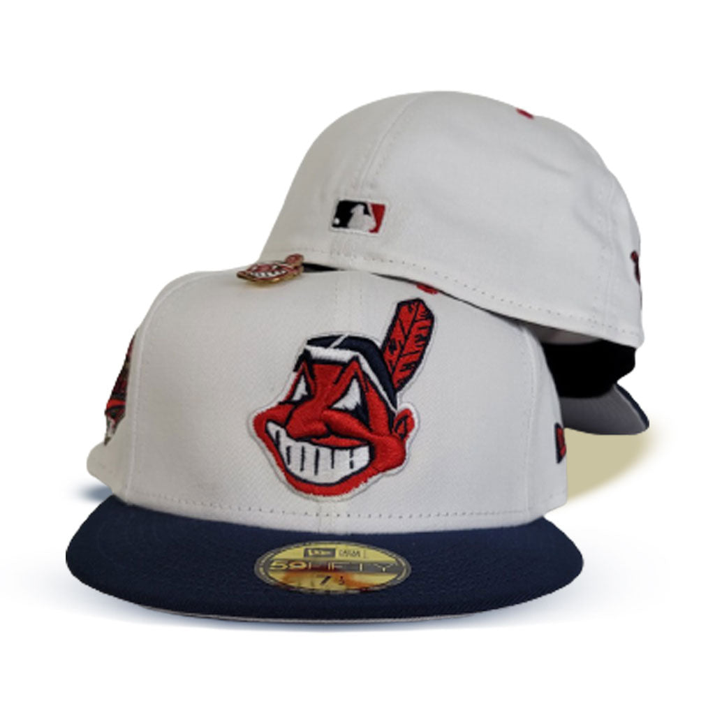 White Wahoo Cleveland Indians Gray Bottom 1997 World Series Side Patch –  Exclusive Fitted Inc.
