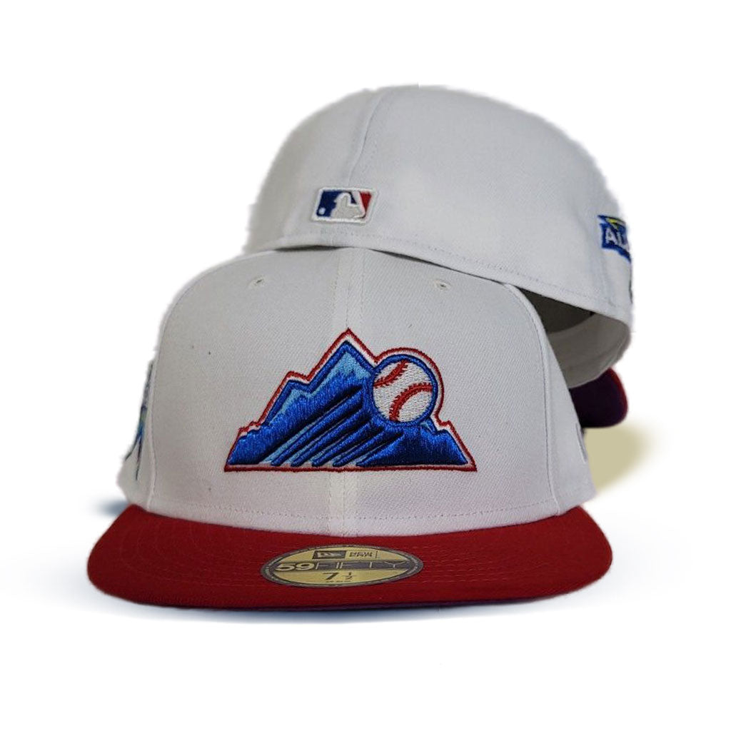 White Colorado Rockies Red Visor Grape Purple Bottom 2021 All Star Game " Stimply Collection" New Era 59Fifty Fitted