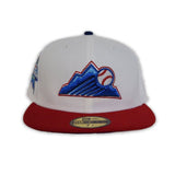 White Colorado Rockies Red Visor Grape Purple Bottom 2021 All Star Game " Stimply Collection" New Era 59Fifty Fitted