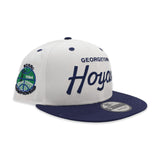 White Georgetown Hoyas Navy Blue Visor Gray Bottom 1984 NCAA Championship Side Patch New Era 9Fifty Snapback