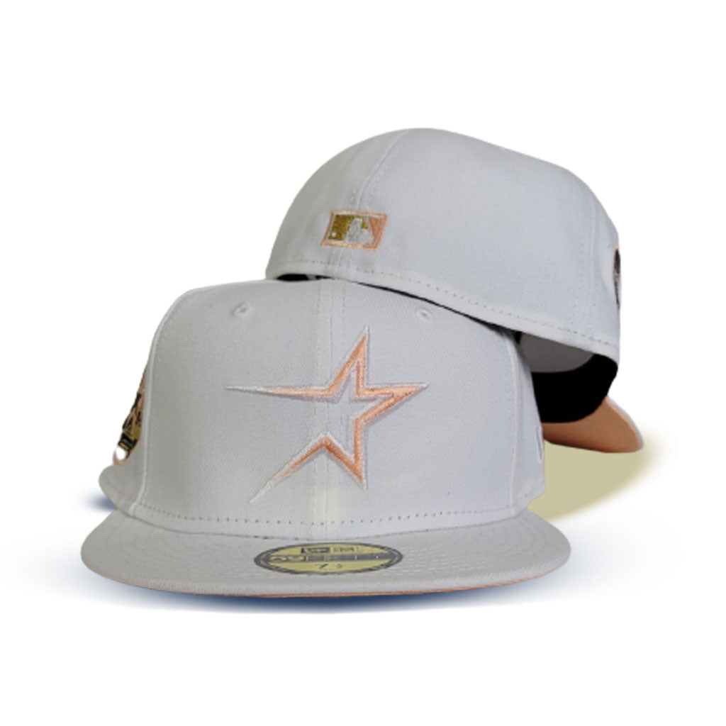White Houston Astros Peach Bottom 35th Great Years Side Patch New Era 59Fifty Fitted