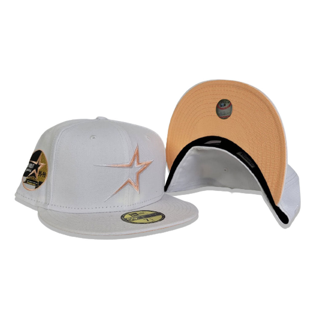 White Houston Astros Peach Bottom 35th Great Years Side Patch New Era 59Fifty Fitted