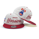 White Indiana Hoosiers Red Visor Gray Bottom 1981 NCAA Division Side Patch New Era 9Fifty Snapback