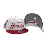 White Indiana Hoosiers Red Visor Gray Bottom 1981 NCAA Division Side Patch New Era 9Fifty Snapback