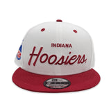 White Indiana Hoosiers Red Visor Gray Bottom 1981 NCAA Division Side Patch New Era 9Fifty Snapback