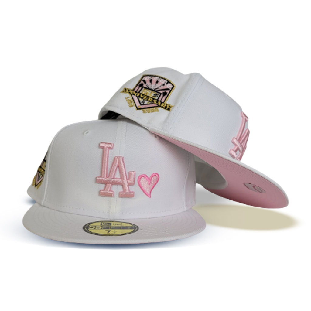 Cap City New Era Off White LA Dodgers 100th Anniversary Patch Pink
