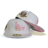 Product - White Los Angeles Dodgers Pink Bottom 50th Anniversary Side Patch New Era 59Fifty Fitted