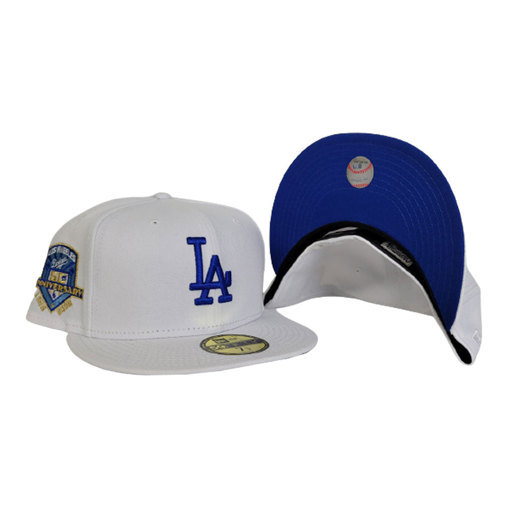 Men's New Era White/Royal Los Angeles Dodgers 50th Anniversary