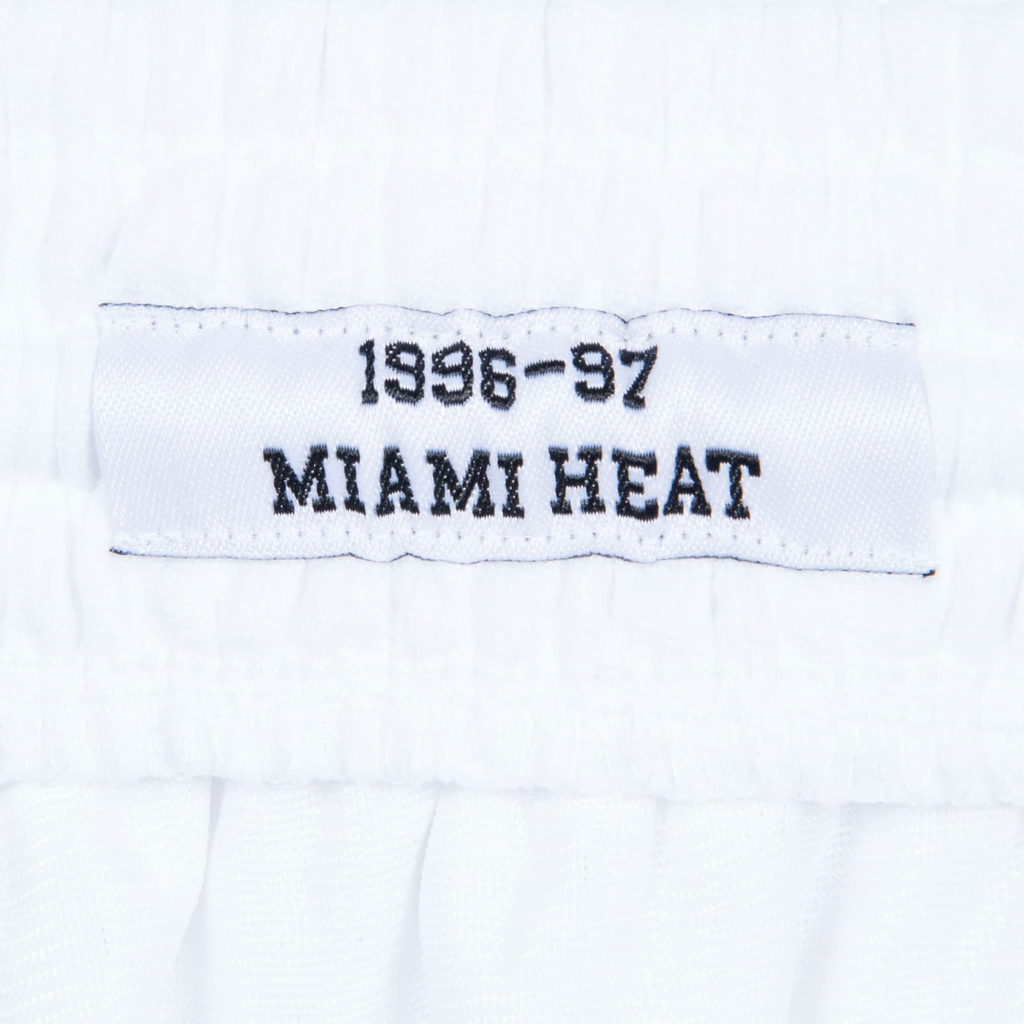 Men's Miami Heat Mitchell & Ness White Hardwood Classics Just Don Shorts