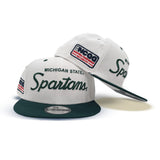 White Michigan State Spartans Dark Green Visor Gray Bottom NCAA Basketball Championship Side Patch New Era 9Fifty Snapback