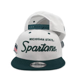 White Michigan State Spartans Dark Green Visor Gray Bottom NCAA Basketball Championship Side Patch New Era 9Fifty Snapback