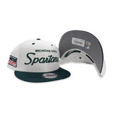 White Michigan State Spartans Dark Green Visor Gray Bottom NCAA Basketball Championship Side Patch New Era 9Fifty Snapback