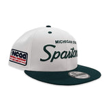 White Michigan State Spartans Dark Green Visor Gray Bottom NCAA Basketball Championship Side Patch New Era 9Fifty Snapback