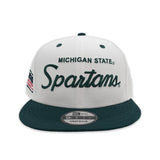 White Michigan State Spartans Dark Green Visor Gray Bottom NCAA Basketball Championship Side Patch New Era 9Fifty Snapback