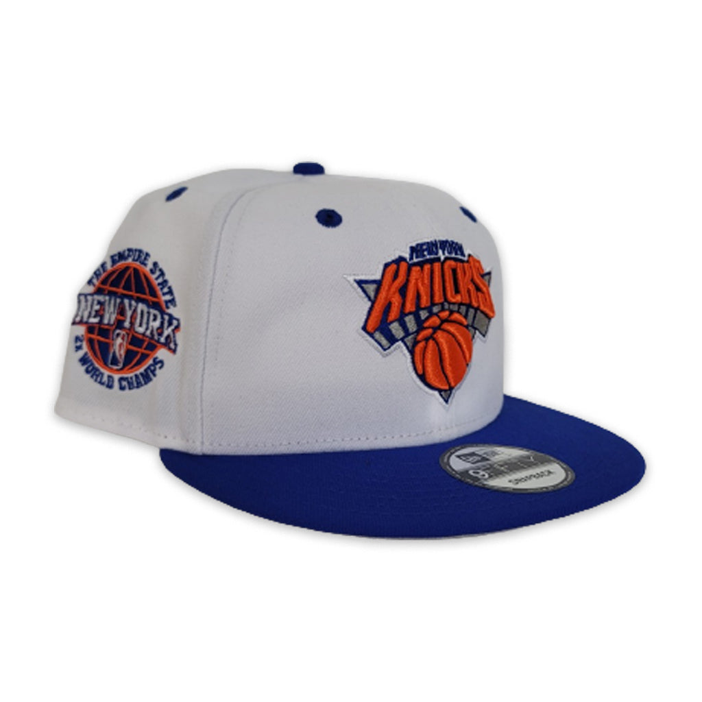 Men's New Era White York Knicks Team Stack 9FIFTY Snapback Hat