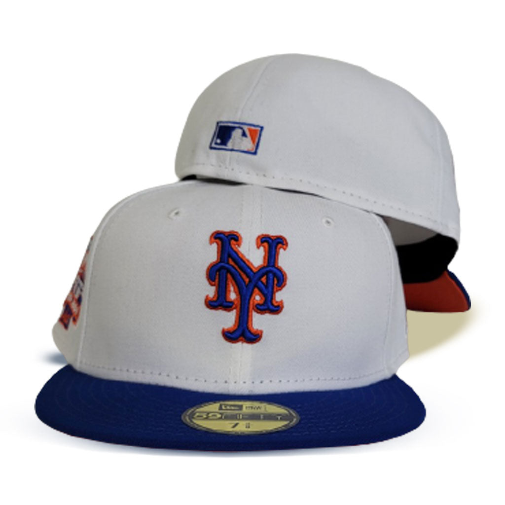 White New York Mets Orange Bottom Shea Stadium Side Patch New Era 59Fifty Fitted