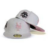 Product - White New York Mets Pink Bottom Final Season Shea Stadium New Era 59Fifty Fitted