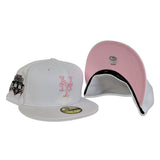 White New York Mets Pink Bottom Final Season Shea Stadium New Era 59Fifty Fitted