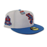 White Oakland Athletics Blue Visor Red Bottom 40th Anniversary Side Patch "Domino's Collection" New Era 59Fifty Fitted