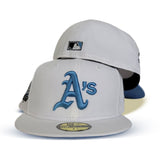 White Oakland Athletics Icy Blue Bottom 1989 World Series Side Patch New Era 59Fifty Fitted