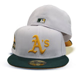 White Oakland Athletics Yellow Bottom 40th Anniversary Side Patch New Era 59Fifty Fitted