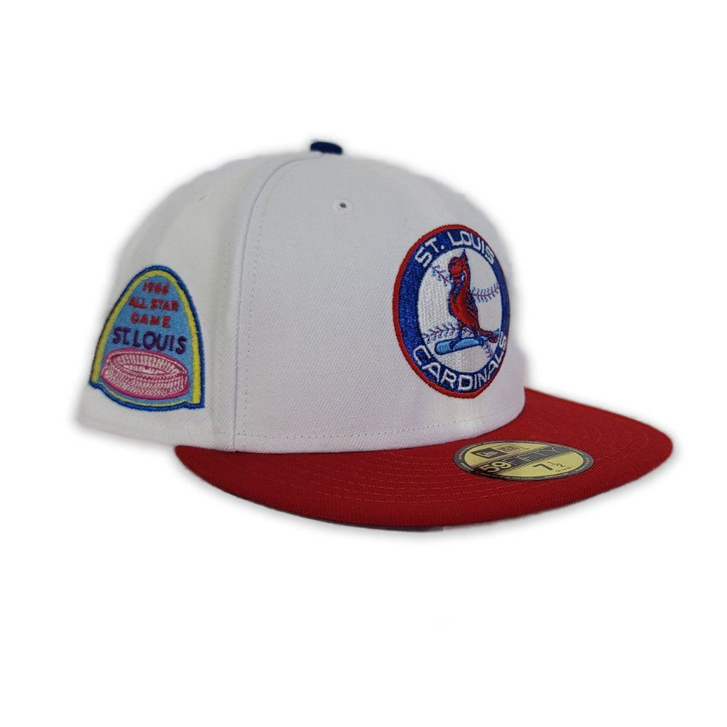 White St. Louis Cardinals Red Visor Grape Purple Bottom 1964 All Star Game Stimpy Collection New Era 59FIFTY Fitted 71/2