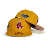 Yellow Boston Red Sox Pink Bottom 2004 World Series Side Patch 9Fifty Snapback