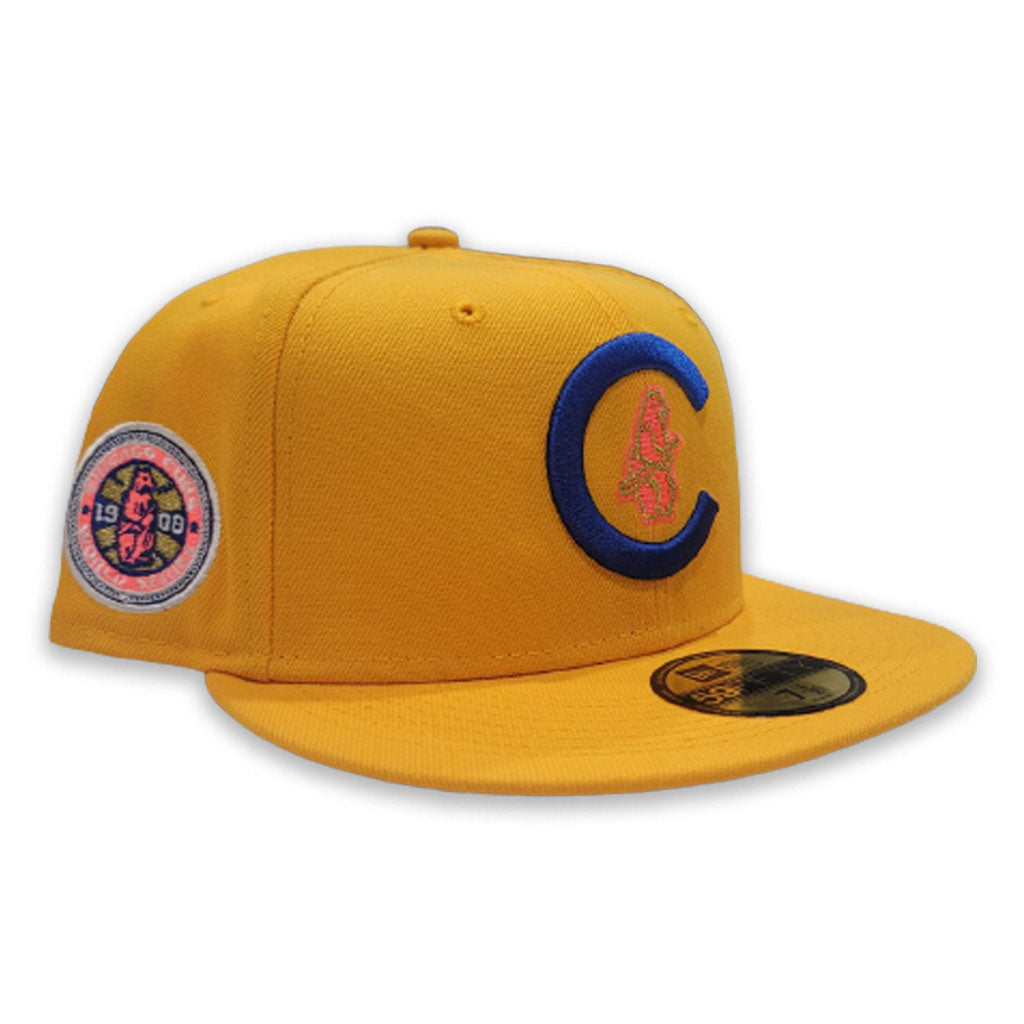 Chicago Cubs New Era Vegas Gold/Walnut Bill And Green Bottom With 1908  World Series Patch On Side 59FIFTY Fitted Hat