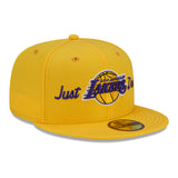 Yellow Los Angeles Lakers Gray Bottom New Era X Just Don New Era 59FIFTY Fitted