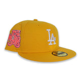 Yellow Los Angeles Dodgers Pink Bottom 78th World Series Side Patch New Era 59Fifty Fitted
