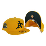 Yellow Oakland Athletics Forest Green Bottom 1989 World Series Side Patch New Era 59Fifty Fitted